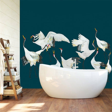 Crane dance wallpaper - Urban nest