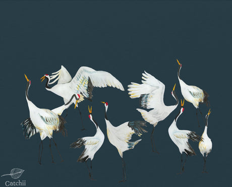 Crane dance wallpaper - Urban nest