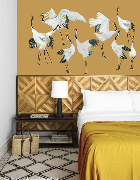 Crane dance wallpaper - Urban nest