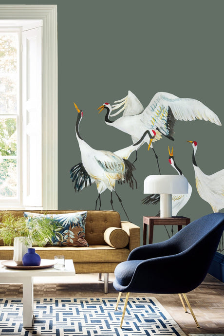 Crane dance wallpaper - Urban nest
