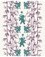 Eclectic bamboo purple turquoise wallpaper - Urban nest