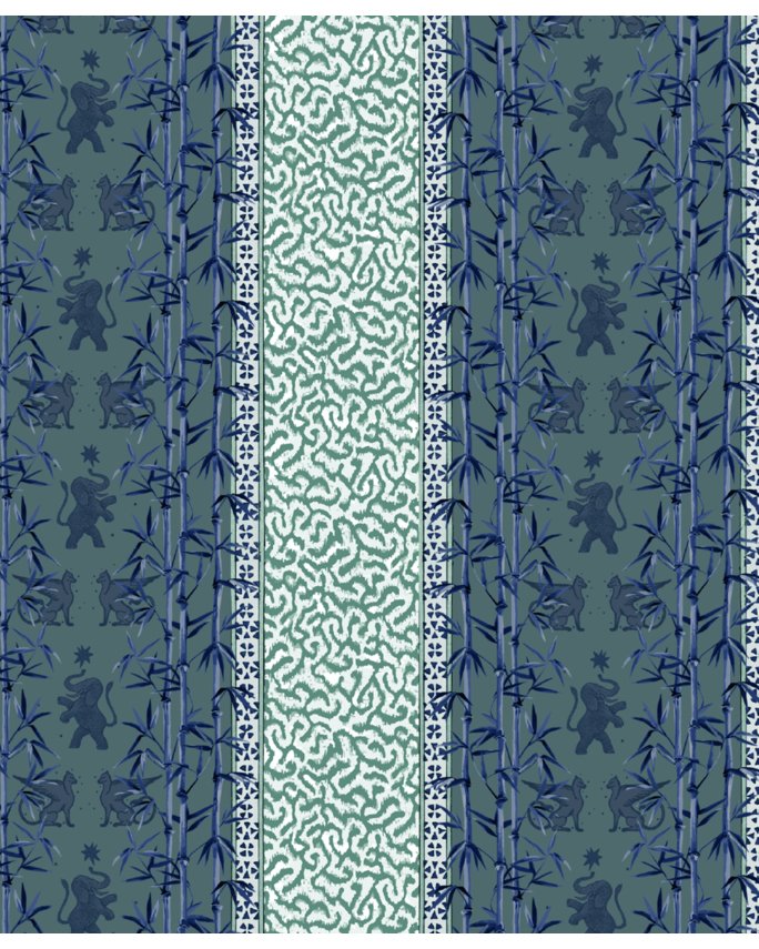 Eclectic bamboo ribbon ocean grey wallpaper - Urban nest