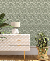 Flower shower green wallpaper - Urban nest