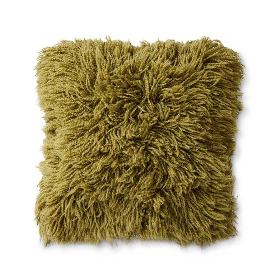 Fluffy cushion olive - Urban nest
