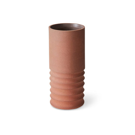 Handcarved terracotta tube vase - Urban nest