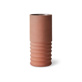 Handcarved terracotta tube vase - Urban nest