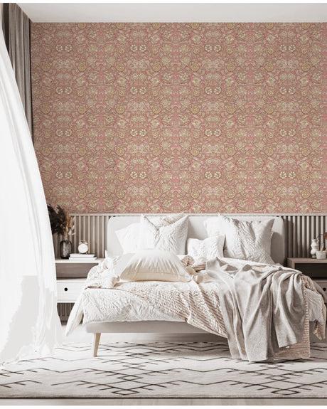 Indian flower pink wallpaper - Urban nest