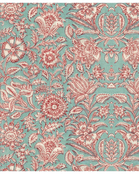 Indian flower turquoise wallpaper - Urban nest