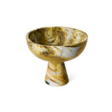 Marbled bowl on base, ochre