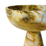 Marbled bowl on base, ochre