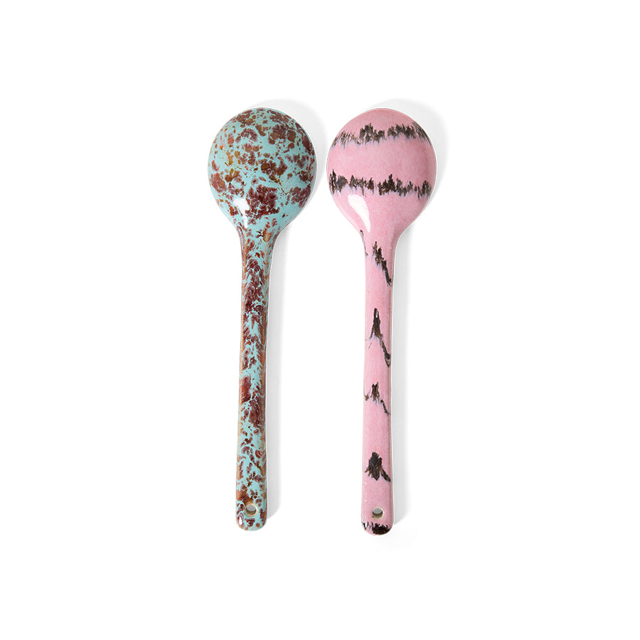 70s ceramics: serving spoons - sprinkle (set of 2)