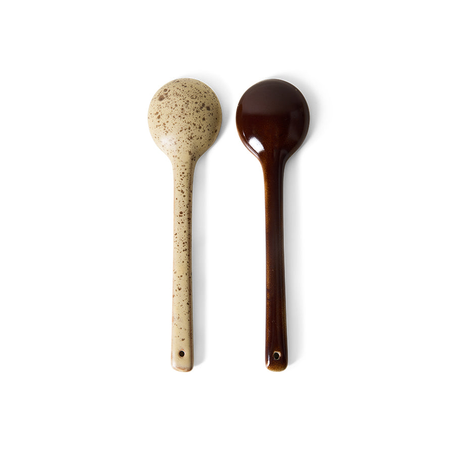70s ceramics: serving spoons - hills (set of 2)