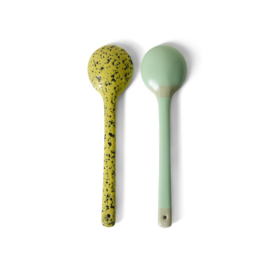 70s ceramics: serving spoons - mines (set of 2)