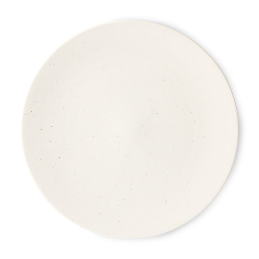 Kyoto ceramics: japanese dinner plate white speckled large - Urban nest