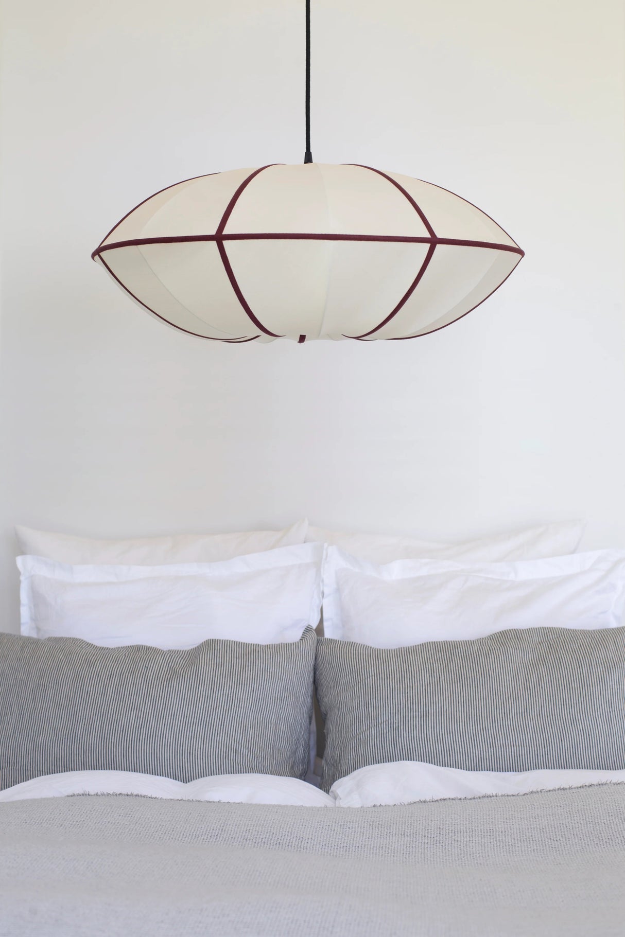 Lamp shade classic UFO | offwhite/bordeaux - Urban nest
