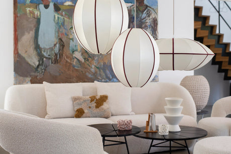 Lamp shade classic UFO | offwhite/bordeaux - Urban nest