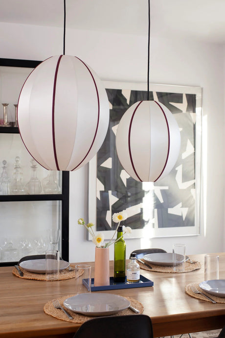 Lamp shade | offwhite/bordeaux oval - Urban nest