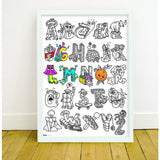 Large coloring poster - ABC - Urban nest