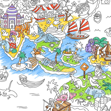 Large coloring poster - atlas - Urban nest
