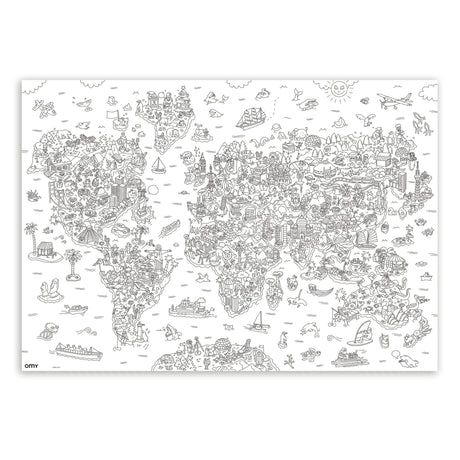 Large coloring poster - atlas - Urban nest