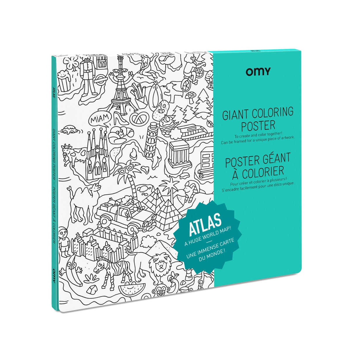 Large coloring poster - atlas - Urban nest