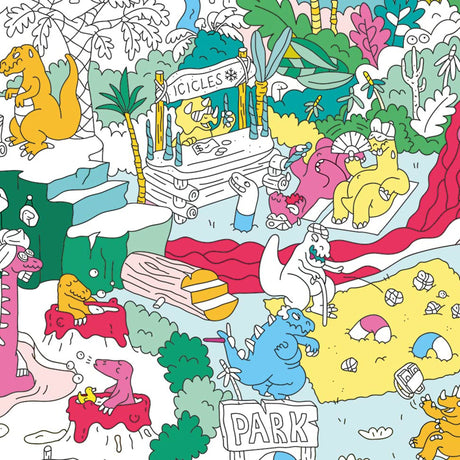 Large coloring poster - dinos - Urban nest