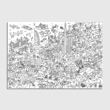 Large coloring poster - dubai - Urban nest