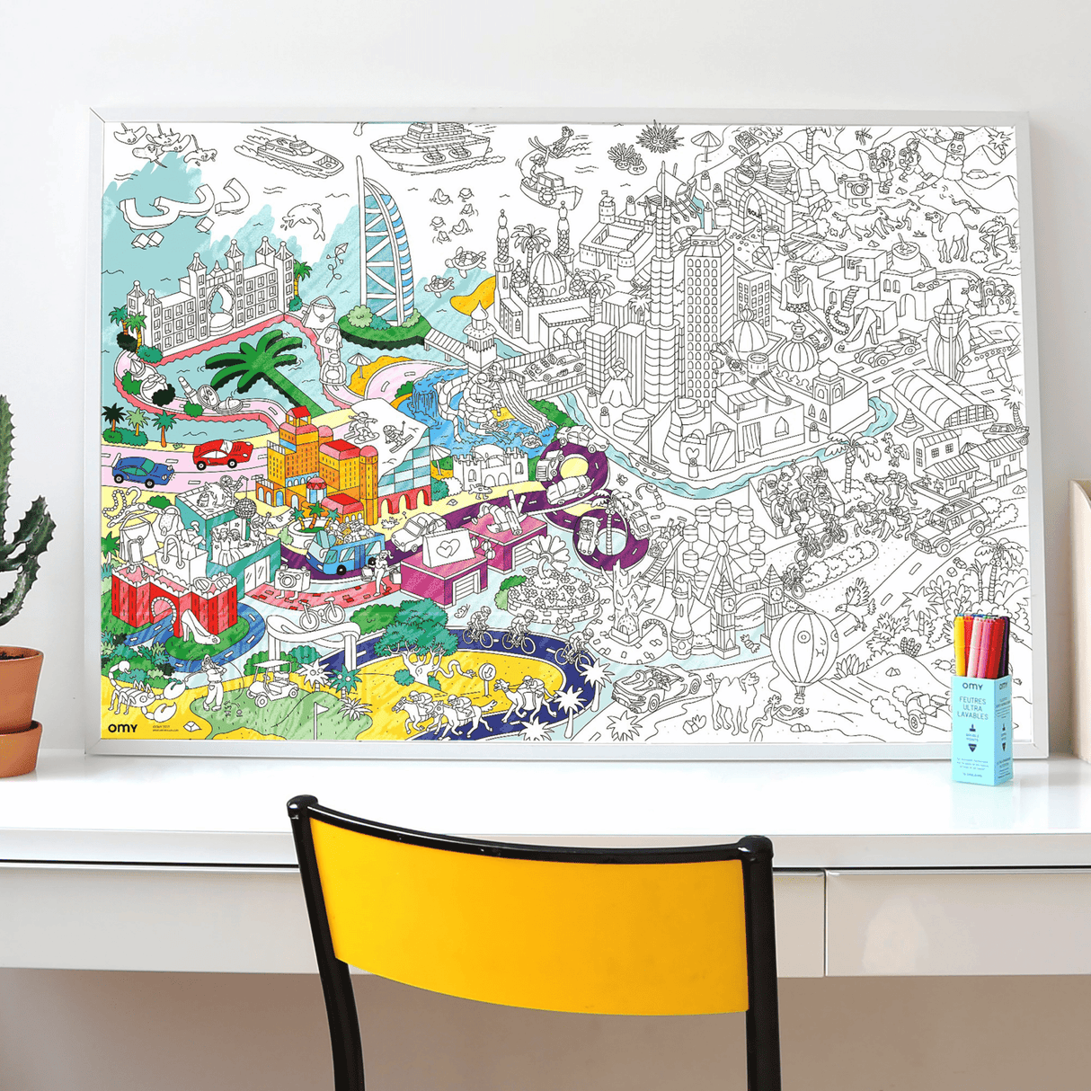Large coloring poster - dubai - Urban nest