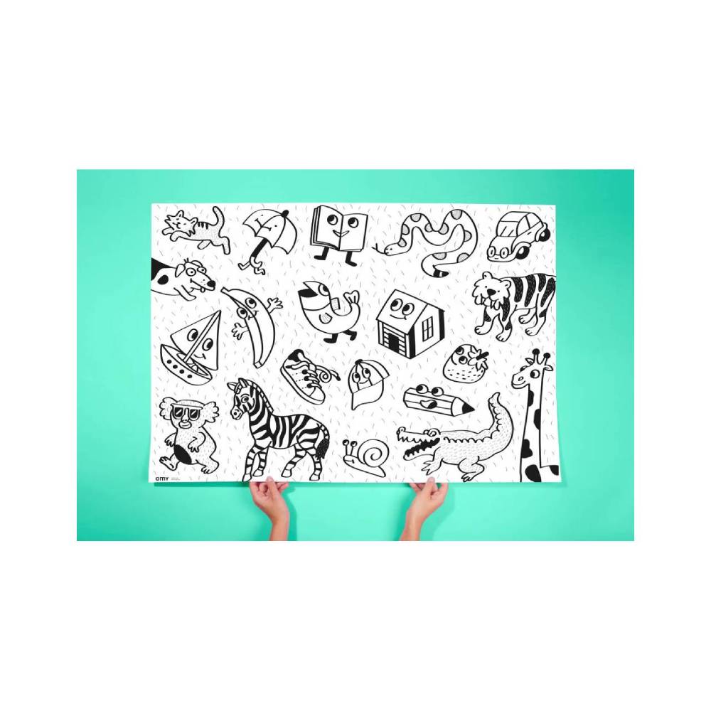 Large coloring poster - my first art poster - Urban nest