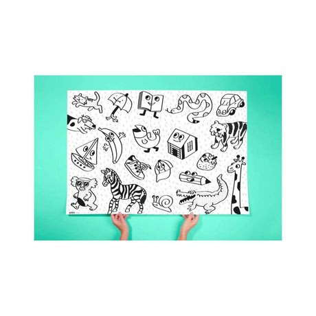 Large coloring poster - my first art poster - Urban nest