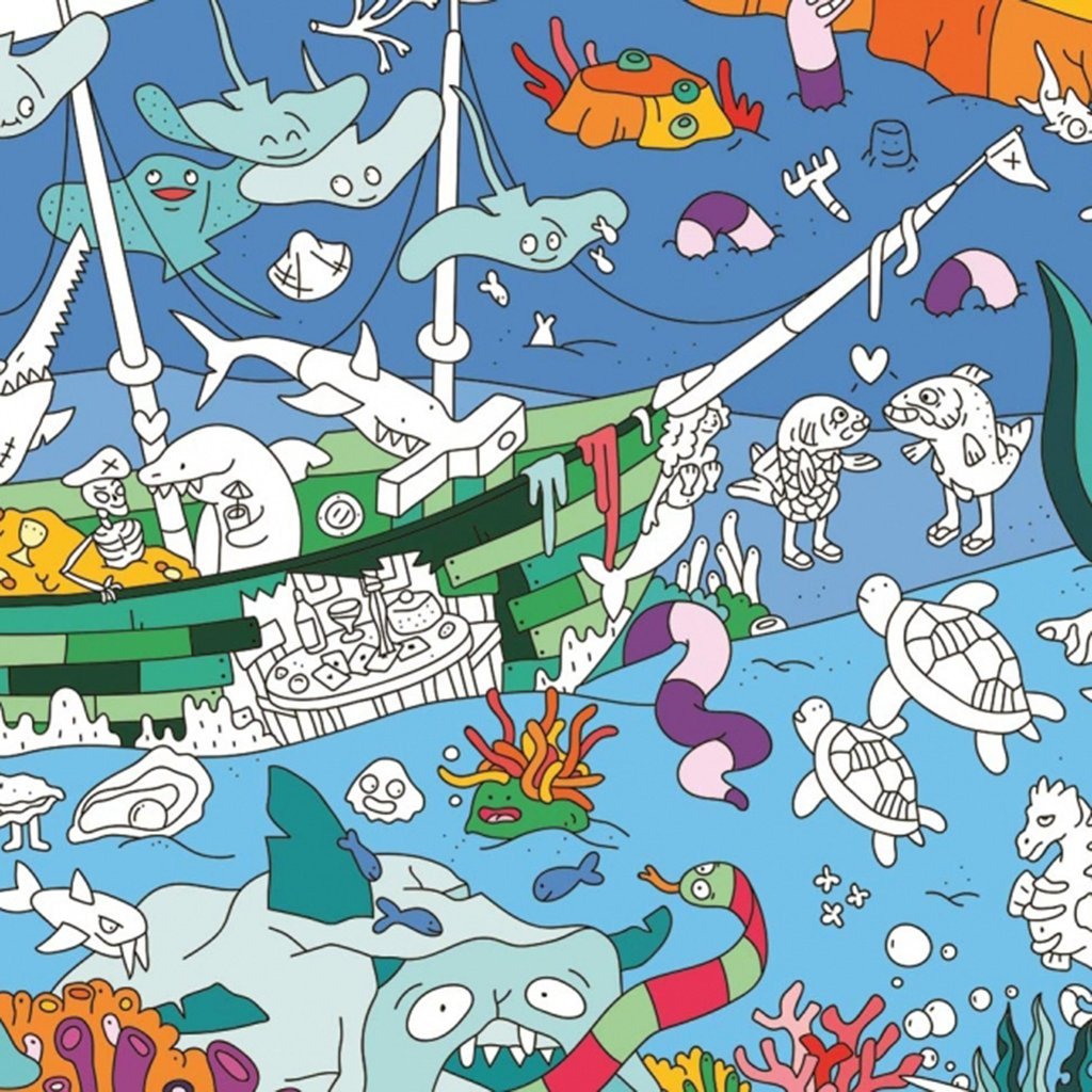 Large coloring poster - ocean - Urban nest