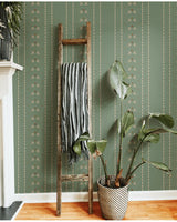 Lucky pigeon olive green wallpaper - Urban nest