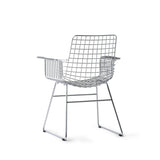Metal wire chair with arms - silver - Urban nest