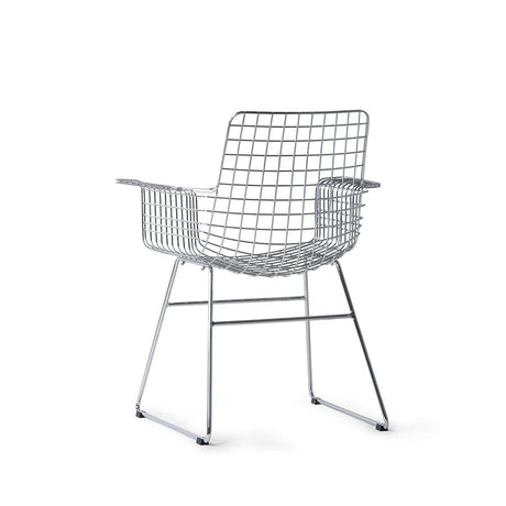 Metal wire chair with arms - silver - Urban nest