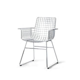 Metal wire chair with arms - silver - Urban nest