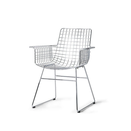 Metal wire chair with arms - silver - Urban nest