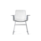 Metal wire chair with arms - silver - Urban nest