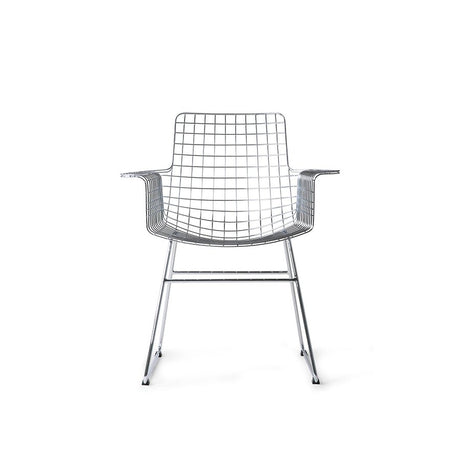 Metal wire chair with arms - silver - Urban nest