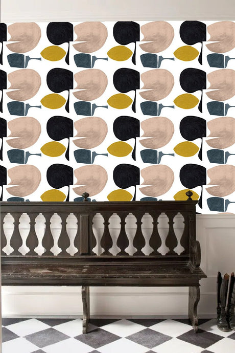 Modern curvy town wallpaper - Urban nest