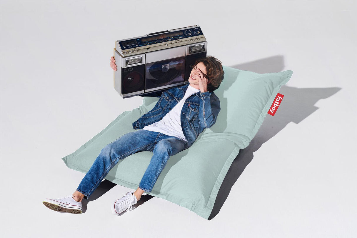 Original outdoor beanbag, stripe azur - Urban nest