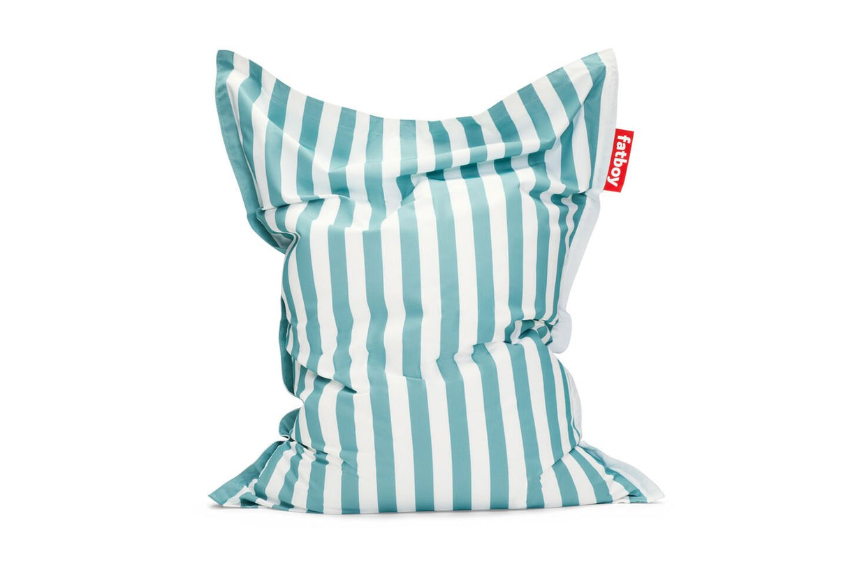 Original outdoor beanbag, stripe azur - Urban nest