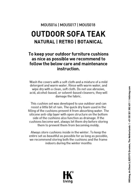 Outdoor hocker teak - chalkstripe - Urban nest