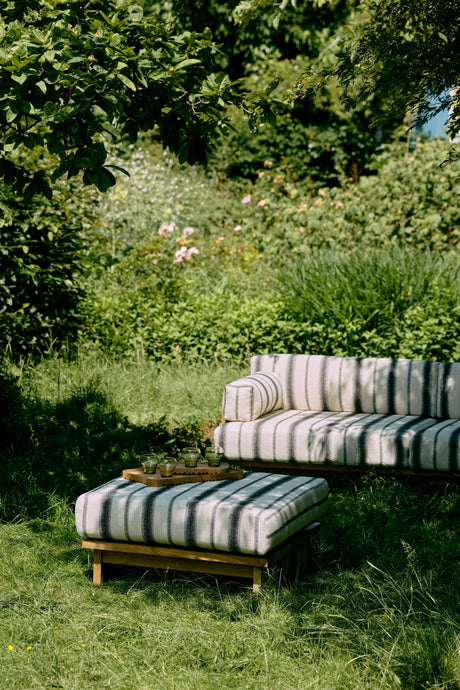 Outdoor hocker teak - chalkstripe - Urban nest