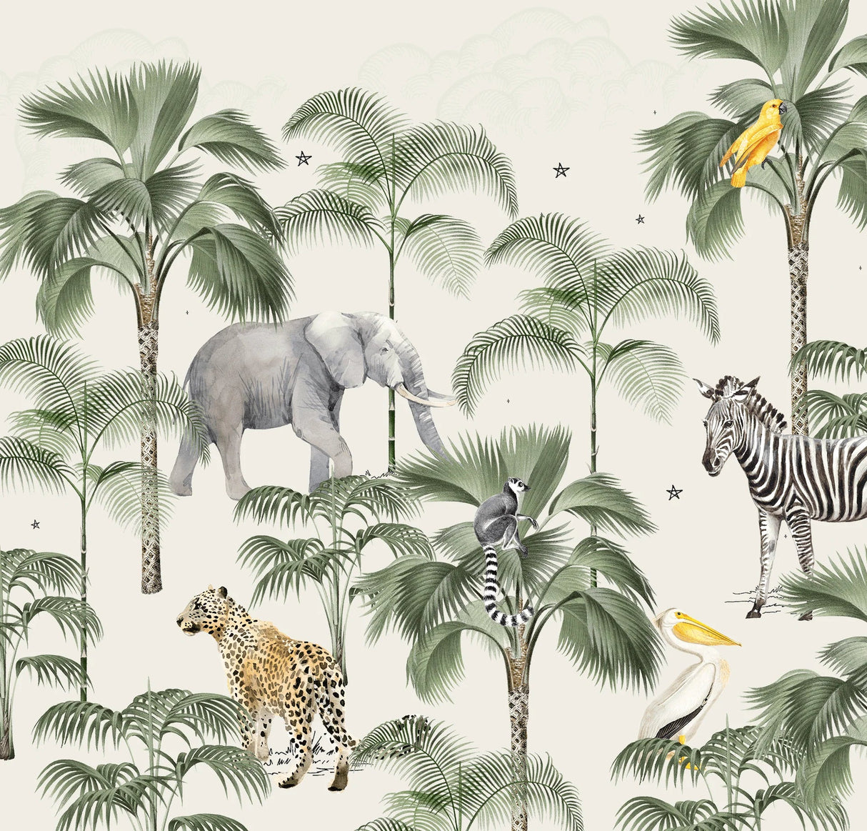 Palm Wildlife Wallpaper - Urban nest