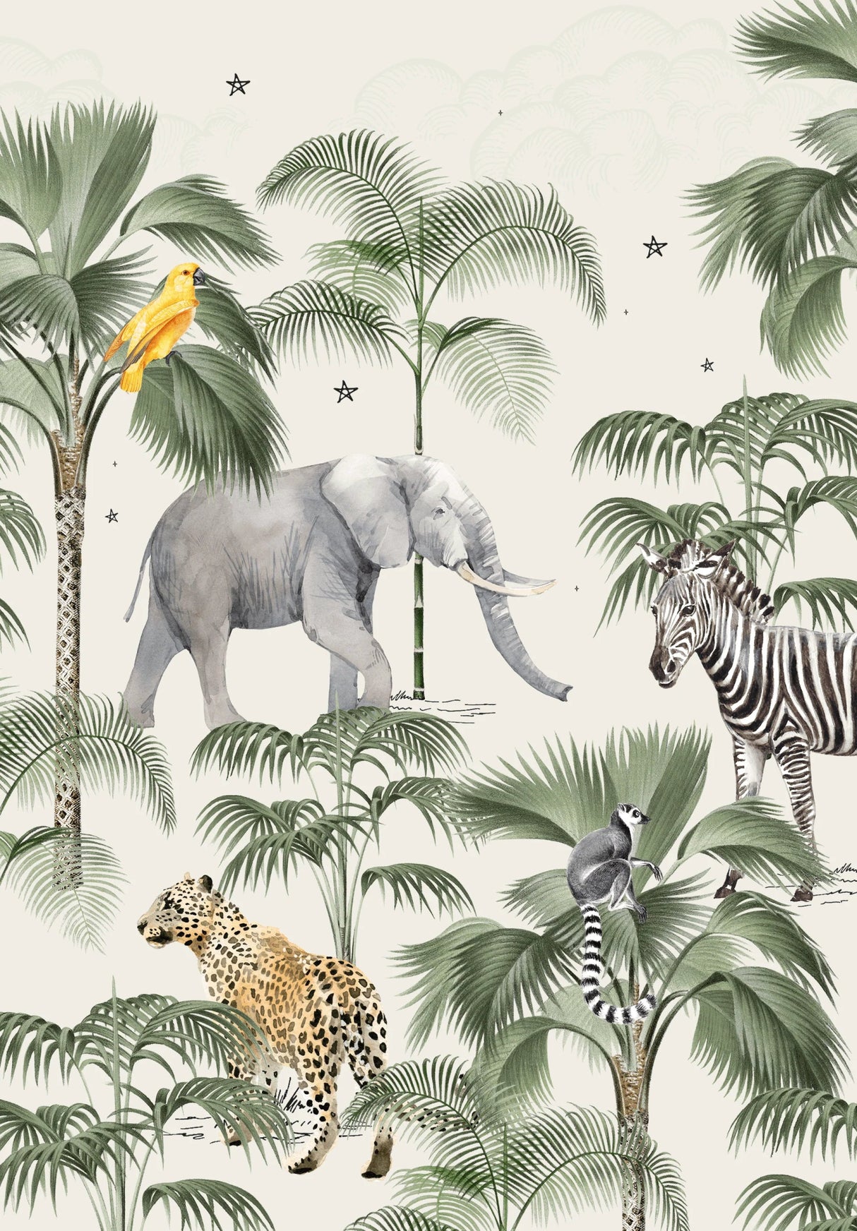 Palm Wildlife Wallpaper - Urban nest