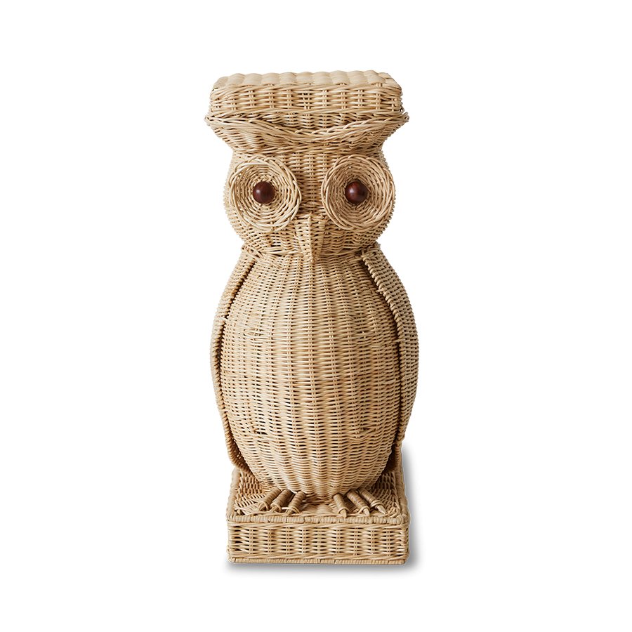 Rattan owl side table - Urban Nest