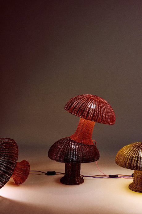 Rattan table lamp - blush - Urban nest