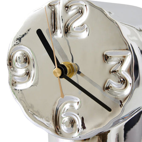 Retro ceramic clock - chrome - Urban nest