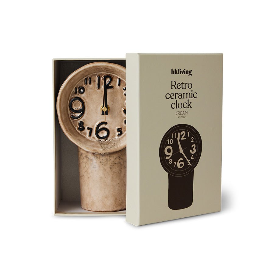 Retro ceramic clock - cream - Urban nest