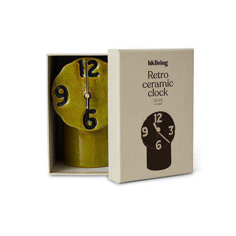 Retro ceramic clock - olive - Urban nest